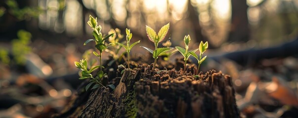 Canvas Print - New growth emerges on forest floor