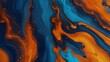 Vivid Ink Fusion: Dynamic Blue and Orange Liquid Abstract - High-Quality 3D Digital Art,abstract, vibrant, dynamic, fluid, creative