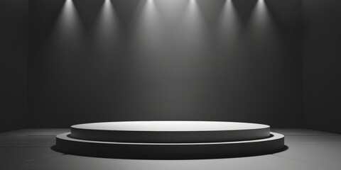 Poster - An empty stage captured in black and white. Ideal for theater or music event concepts