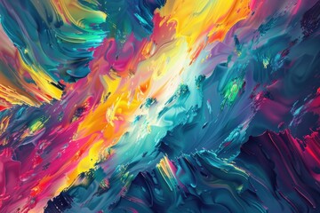 Vibrant abstract painting with bold colors, suitable for various design projects