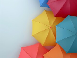 Canvas Print - Collection of colorful umbrellas viewed from above