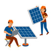 Man and Woman Solar Engineer Profession