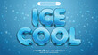 Frozen style ice cool editable 3d vector text effect