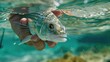 Closeup of a Silver Bonefish in Tropical Waters - Perfect for Fishing Enthusiasts