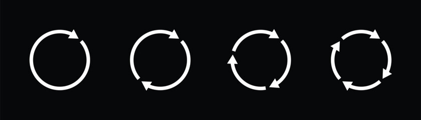 Wall Mural - rotation icon collection, circle arrow icon. refresh icon, reload icon. circular arrow icon vector i