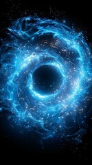 Wall Mural - A blue energy vortex or forming black hole. 