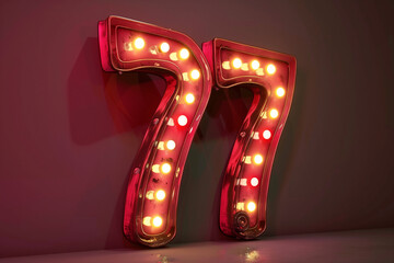 Number 77 in 3d style	