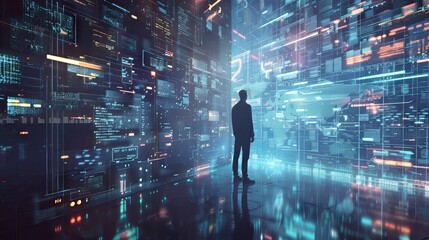 Digital artwork depicting AI-powered personalized career development plans
