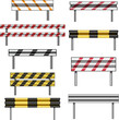 guard rails set cartoon. barrier street, fence crash, highway bridge guard rails sign. isolated symbol vector illustration
