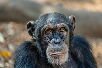 chimpanzee looking towards camera