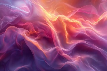Wall Mural - this image features pink and purple silk-like waves that evoke a sense of softness and fluid eleganc