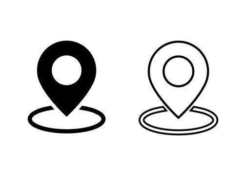 vector illustration of location pin icon on white background