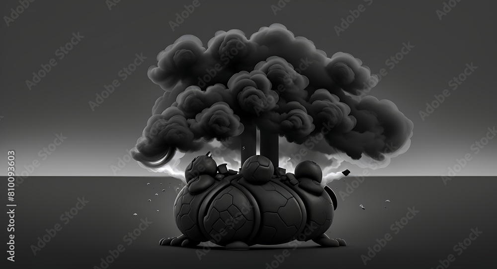 Abstract monochromatic image of Unhealthy sick lungs in poor air ...