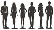 © Сергей Шипулин - Silhouettes of business professionals standing in a row. Transparent background.