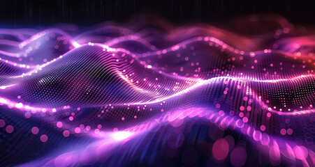Aufkleber - Music abstract background. Equalizer for music, showing sound waves with musical waves, background equalizer. 3d rendering. a close up of a wave of purple light on a black background. Generative AI.