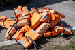 bunch of old life jackets