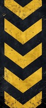 Grungy Textured Black Background With Distressed Yellow Chevron Stripes Pattern