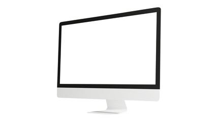 Wall Mural - Modern desktop pc monitor display with blank screen isolated on transparent white background, clipping path