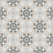 Seamless mandala pattern in white gray beige for decoration, paper wallpaper, tiles, textiles, neckerchief. Home decor, interior design, cloth design.