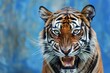 Angry face of sumatran tiger animal angry head