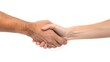 © Irina Ukrainets - Close-up of a firm handshake between two people indicating partnership and agreement. Simple and clear style. Ideal for business and social themes. AI