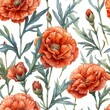 Seamless floral pattern with red poppies, watercolor illustration. Delicate and elegant, perfect for a variety of projects.