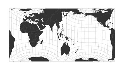 Wall Mural - World map. Gringorten square equal-area projection. Animated projection. Loopable video.