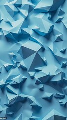 Canvas Print - A 3D geometric background featuring a multitude of blue triangular shapes