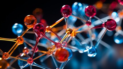 Colorful molecular structure abstract