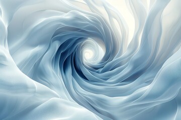 Wall Mural - elegant abstract design featuring a swirling pattern of soft blue fabric, giving a sense of calm and
