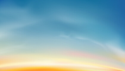 Wall Mural - sunset sky background,morning sunrise with yellow,blue sky,summer nature landscape dramtic golden ho