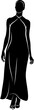Woman Silhouette In Dress. Vector illustration 