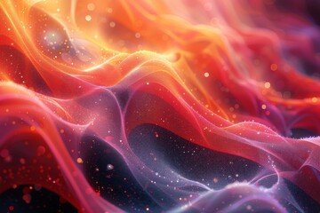 Canvas Print - this image showcases a stunning display of abstract energy flows with vibrant red and orange hues in