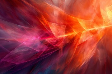 Canvas Print - vibrant abstract background with glowing geometric shapes and a fiery color palette represents energ