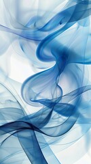 Poster - This image depicts an intricate pattern of swirling smoke in shades of blue, evoking feelings of fluidity and movement