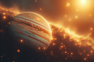 Wall Mural - surreal solar system: a celestial canvas of wonders and imagination. generative ai