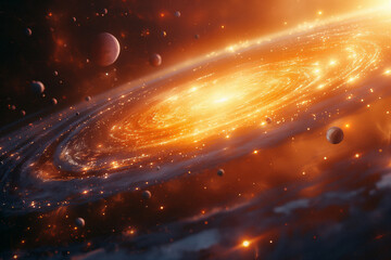 Wall Mural - surreal solar system: a celestial canvas of wonders and imagination. generative ai