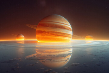 Wall Mural - surreal solar system: a celestial canvas of wonders and imagination. generative ai