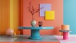 © Banana Images - Modern still life with vibrant geometric decor
