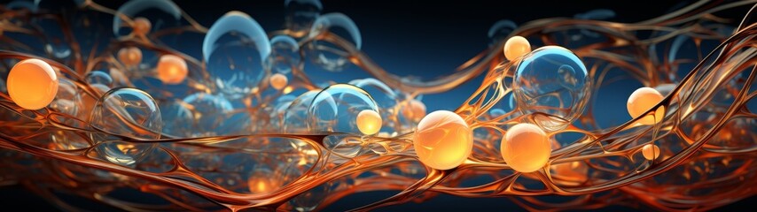 Poster - abstract glowing spheres and curves