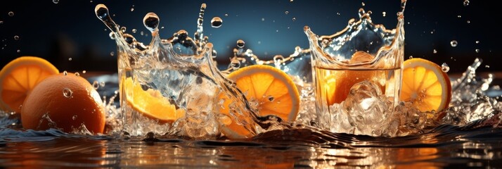 Sticker - Refreshing orange juice splash