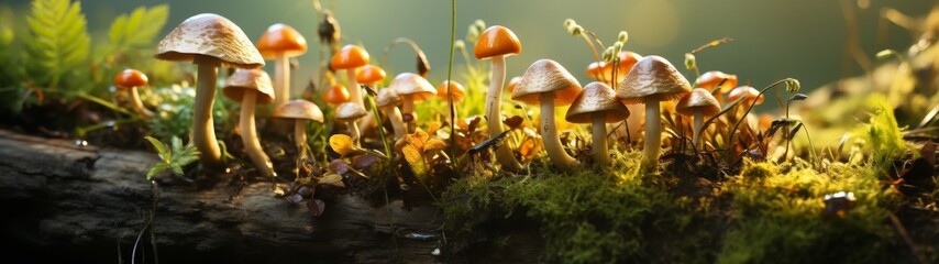 Canvas Print - Enchanting forest mushrooms