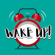 Wake up symbol on alarm clock - vector