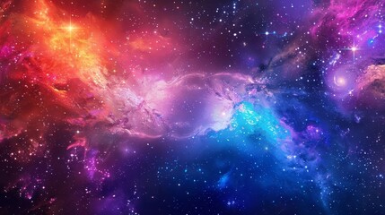 Wall Mural - aweinspiring nebula explosion with twinkling galaxies in deep outer space colorful cosmic scene