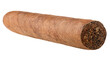 Big brown luxury cigar isolated on a white background. Handcrafted cigar made with real tobacco leaves.