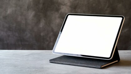 Tablet on Table with Decoration - Tablet Mockup for Application Presentation, Web Design or User Interface Design - Template for Representation and Presentation of Design