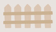Wooden fence for farm in flat design. Countryside barrier with planks. Vector illustration isolated.
