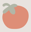 Red tomato in flat design. Natural vegetable from farming garden ranch. Vector illustration isolated.