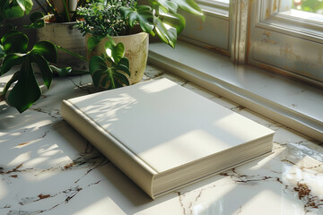 Poster - Isolated blank white book cover mockup, ideal for showcasing book designs or publishing concepts. Generative Ai.