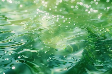 mesmerizing aquatic abstract blurred green water surface with shimmering ripples and bubbles serene swimming pool texture digital art